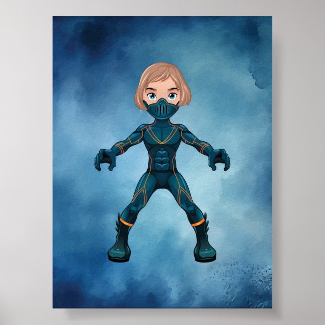 Poster numérique Superhero Kid (Devant)