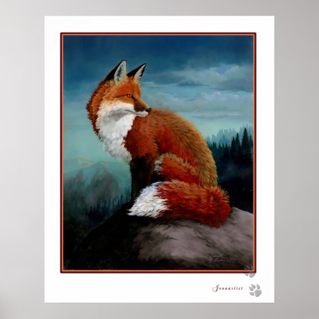 Poster Numériquement Red Fox amélioré (Devant)