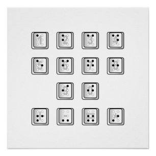 Poster Numéro de clé de l'ordinateur en braille