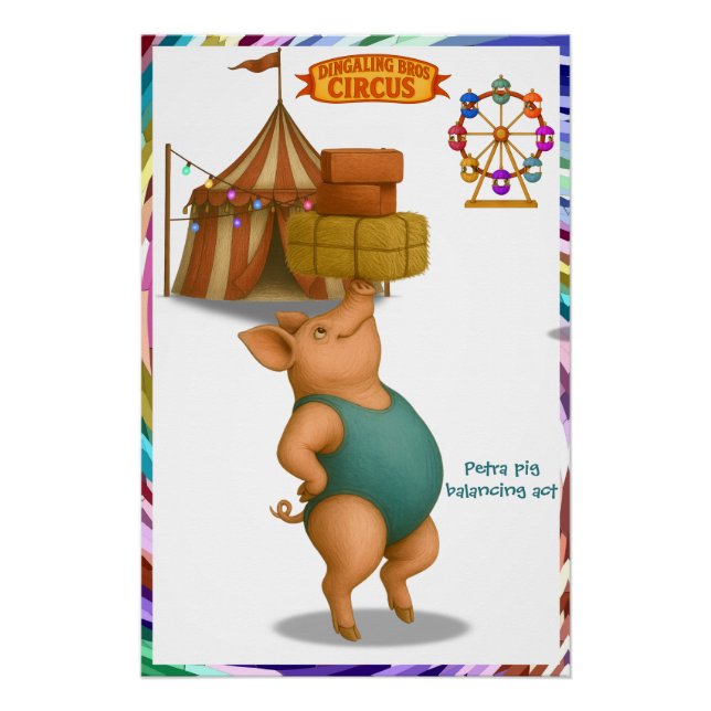 Poster Numéro d'équilibre de Petra le cochon (Devant)