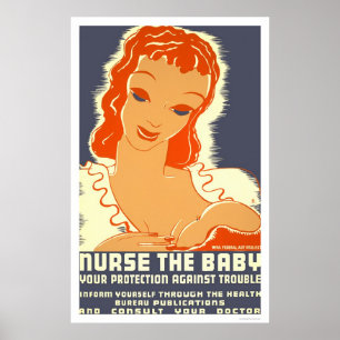 Poster Nurse The Baby 1938 WPA