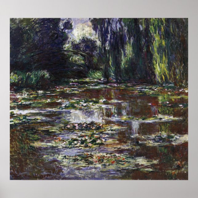 Poster Nymphéas dans l'étang par Claude Monet, Art ancien (Devant)