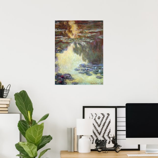 Poster Nymphéas par Claude Monet, Beaux-Arts Anciens (Bureau à domicile)