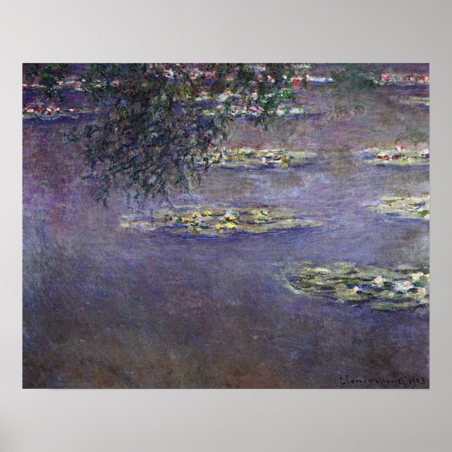 Poster Nymphéas par Claude Monet, Impressionnisme Vintage (Devant)
