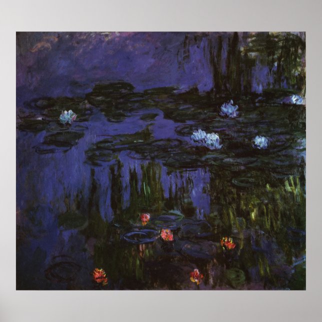 Poster Nymphéas par Claude Monet, Impressionnisme Vintage (Devant)