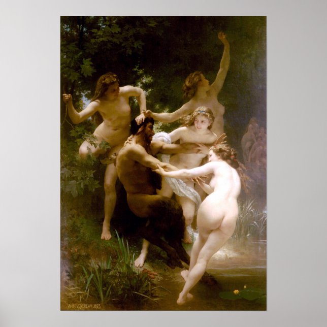 Poster Nymphs and Satyr, William-Adolphe Bouguereau (Devant)