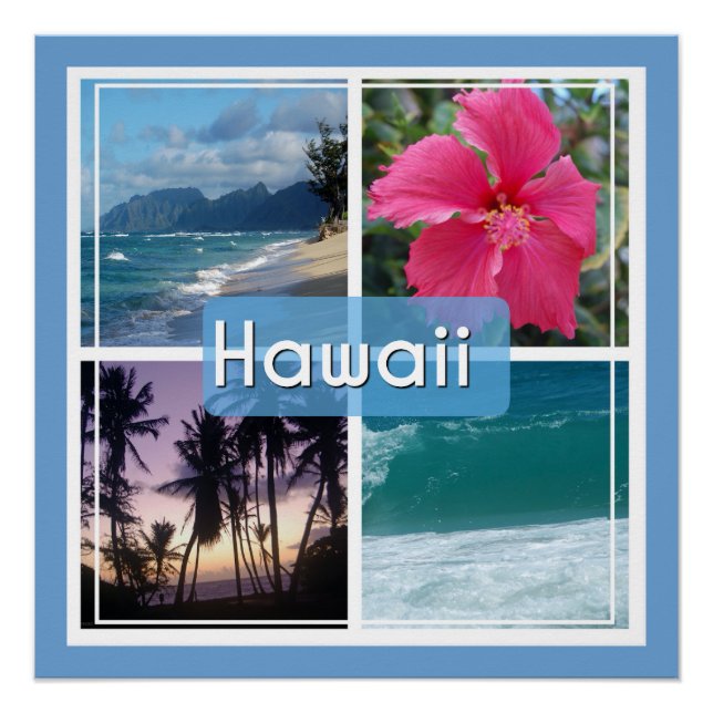 Poster Oahu, Paysage marin d'Hawaii (Devant)
