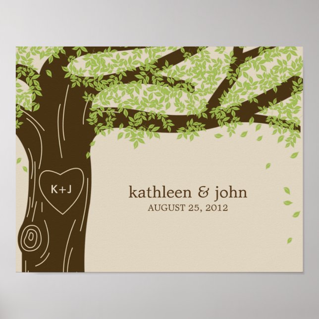 Poster Oak Arbre mur personnalisé (Devant)