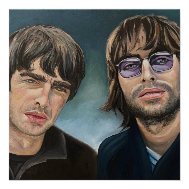 Poster Oasis Gallagher Brothers Peinture à l'huile Imprim (Devant)