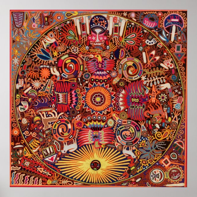 Poster Oaxaca Mexico Mexican Mayan Tribal Art boho Travel (Devant)