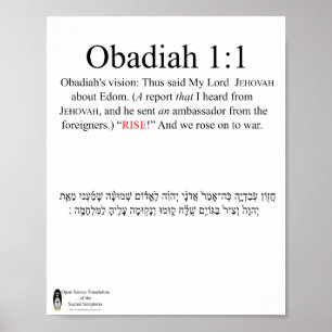 Poster Obadiah 1:1