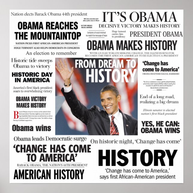 Poster Obama : Du rêve à l'histoire (Devant)