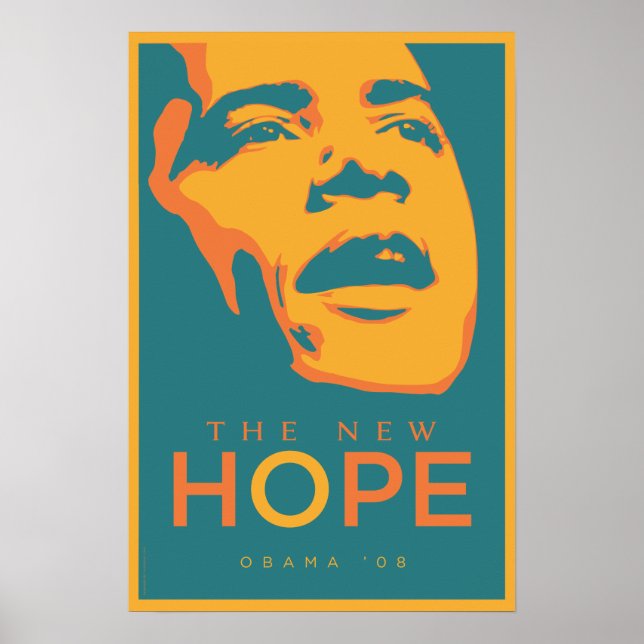 Poster OBAMA : Le nouvel espoir Turquoise (Devant)