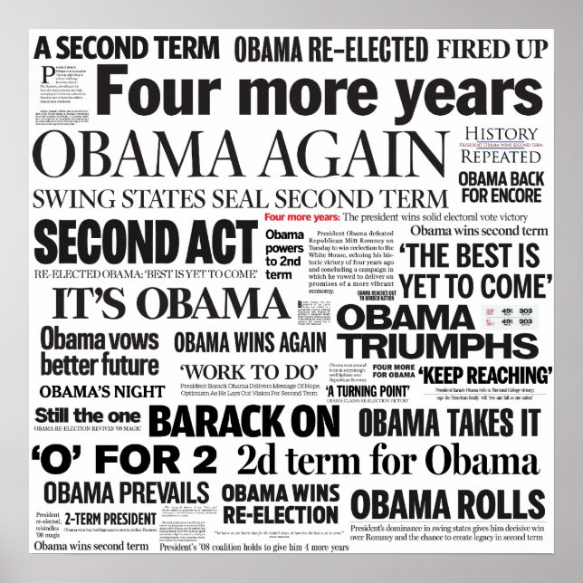 Poster Obama remporte l'affiche de collage du journal 201 (Devant)