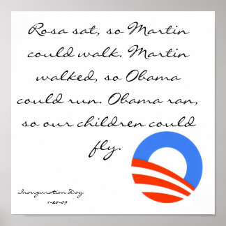 Poster obama, Rosa s'assit, pour que Martin puisse marche