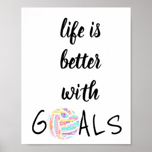 Poster Objectifs de vie Motivational Netball Devis