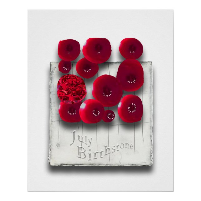 Poster objet_4_variations sur l'affiche brillante rubis (Devant)