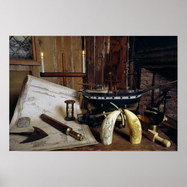 Poster Objets d'un bureau du capitaine du XIXe siècle (Devant)