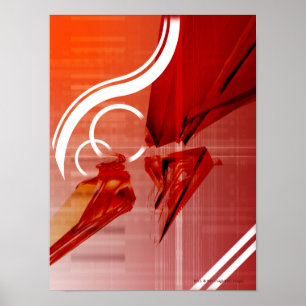 Poster Objets rouges avec les lignes blanches