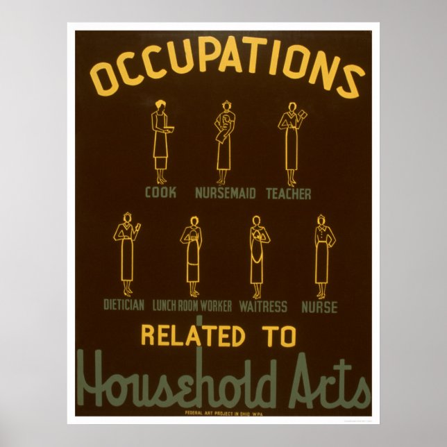 Poster Occupations domestiques 1938 WPA (Devant)