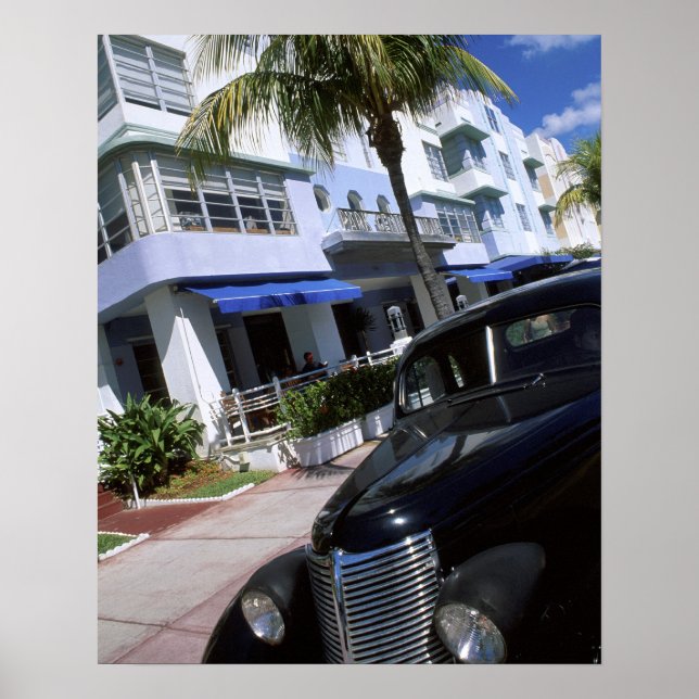 Poster Ocean Drive, Miami Beach Floride (Devant)