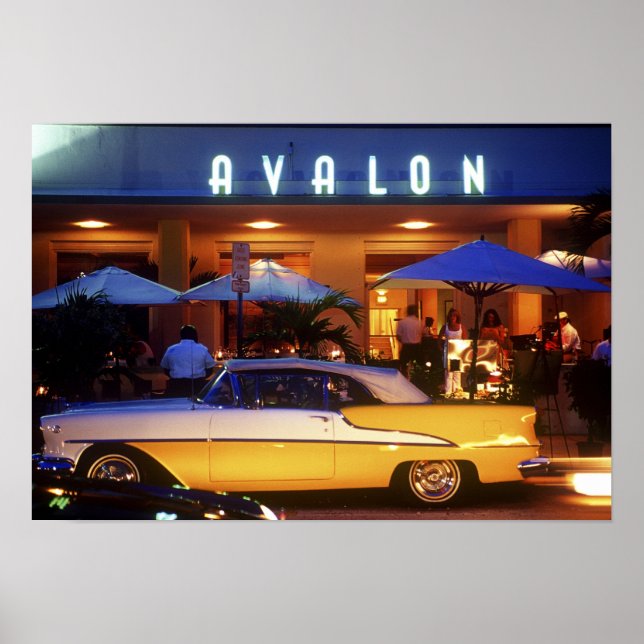 Poster Ocean Drive, South Beach, Miami Beach, (Devant)