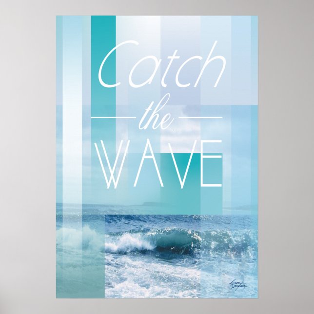 Poster Ocean Waves - Catch the Wave | blues abstraites (Devant)