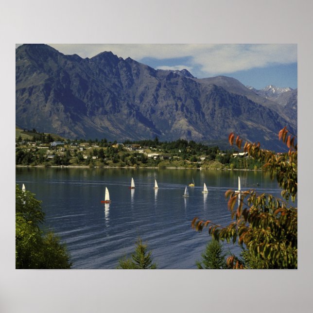 Poster Océanie, Nouvelle-Zélande, Île du Sud, Queenstwon. (Devant)