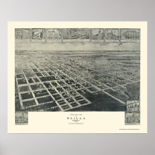 Poster Ocilla, GA Panoramic Map - 1908