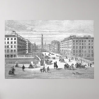 Poster O'Connell Street Vintage Dublin Irlande