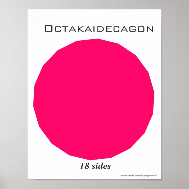 Poster Octakaidecagon en Polygone (Devant)