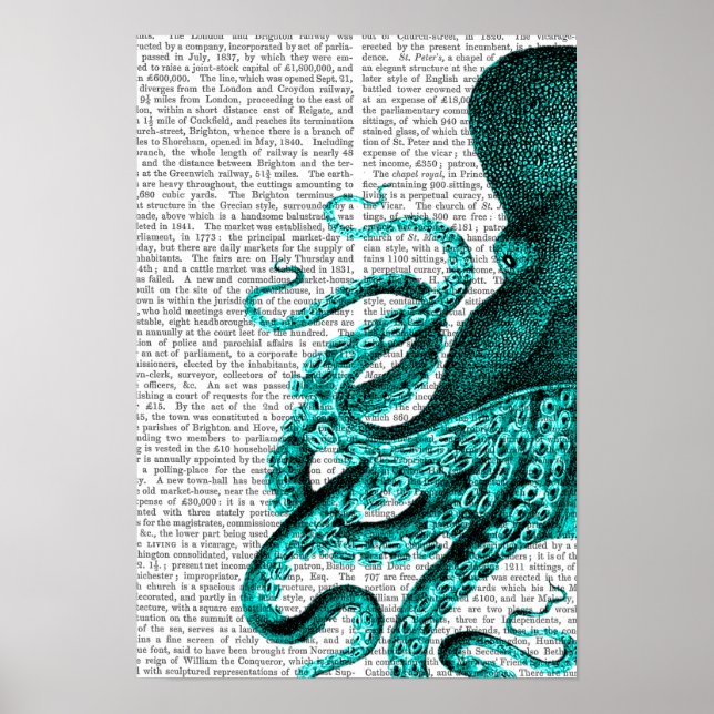 Poster Octopus Green Half (Devant)