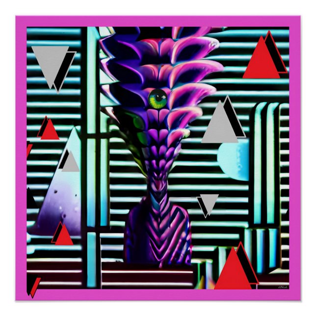 Poster Odd Tiki God at the Memphis Design Party (Devant)