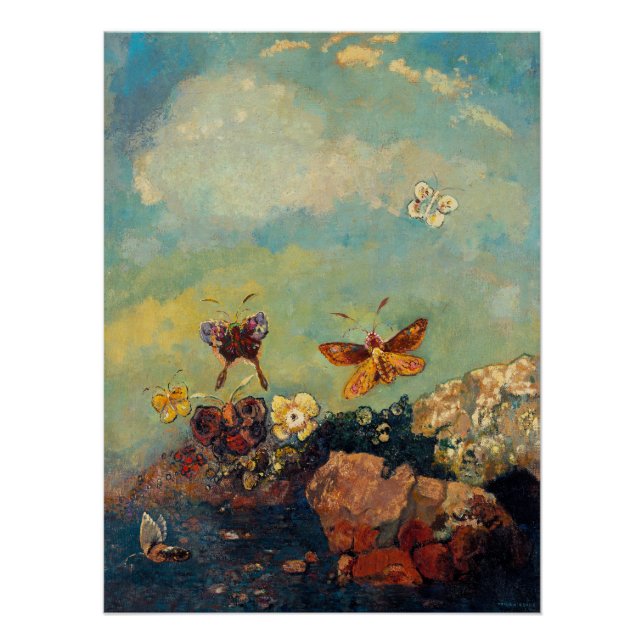 Poster Odilon Redon - Papillons (Devant)