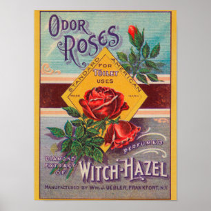 Poster Odor Roses Witch-Hazel LabelFrankfort, NY