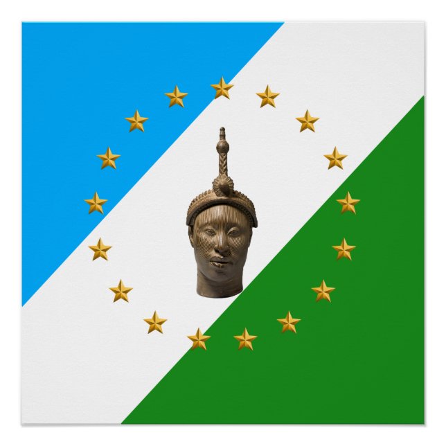 Poster Oduwa Republic Flag | Yoruba Nation (Devant)
