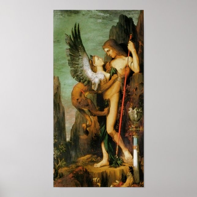 Poster Oedipus and the Sphinx by Gustave Moreau (Devant)