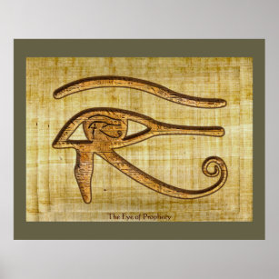 Poster OEil de Horus sur Papyrus effet Art égyptien