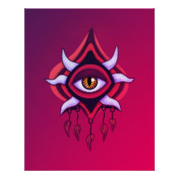 Oeil Démon Violet - Art Occulte Gothique
