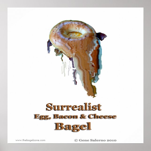 Poster Oeuf surréaliste, Bacon et Bagel au fromage (Devant)