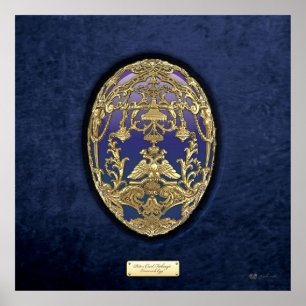 Poster Oeufs Faberge - Oeufs Tsarevich sur Velvet bleu