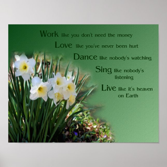 Poster Oeuvre Amour Danse Daffodiles Citation Inspiration (Devant)