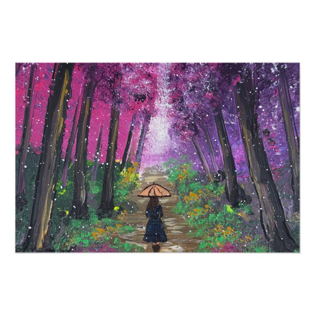 Poster Œuvre d'art faite à la main - promenade solitaire  (Devant)