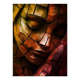 Poster Œuvre d'art murale abstraite en mosaïque représent