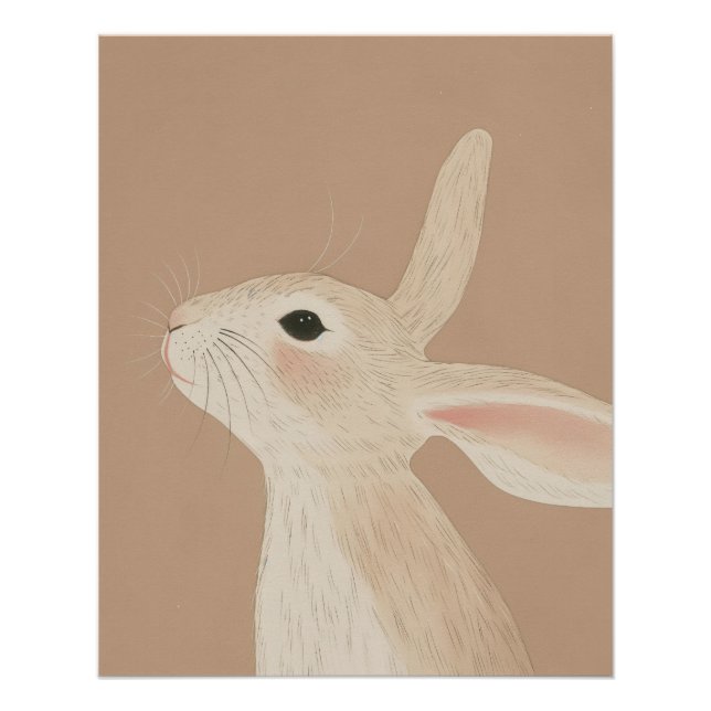 Poster Œuvre d'art murale lapin, décoration de chambre d' (Devant)