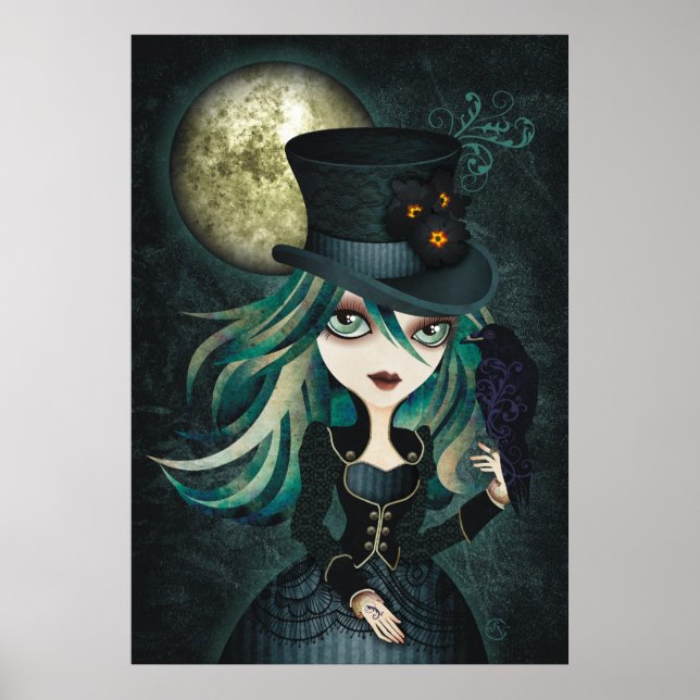 Poster Œuvre d'art murale Lune de corbeau (Devant)