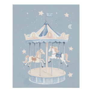 Poster Œuvre d'art pour nurserie carrousel, Impression mi
