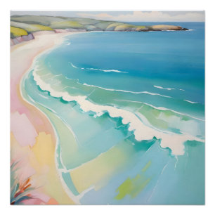 Poster Œuvre d'art vue de dessus du littoral