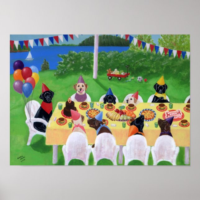 Poster Oeuvre du Labrador Party (Devant)