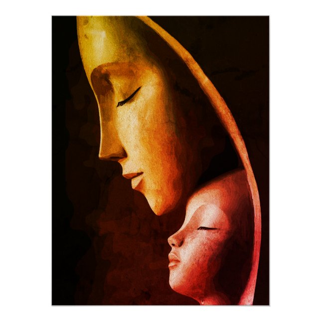 Poster Œuvre murale Mère et Enfant (Devant)